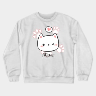 Show some love to your cat with a good meow face Crewneck Sweatshirt